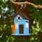 Glitzhome® 10" Modern Blue Wood Beach Hut Birdhouse